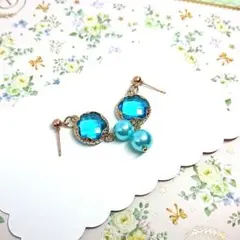 No.304☆サークル（スカイブルー） ピアス イヤリング マスクチャーム