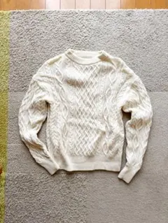 無印良品 ケーブルニットセーター S 白