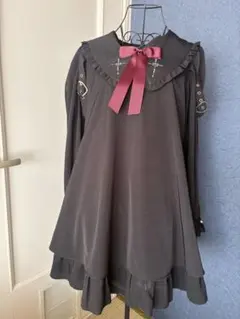 Amavel セーラーワンピース ブラック リボン付き