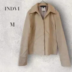 【インディヴィ】 ジャケット 日本製 シンプル オフィス ビジネス ベージュ M