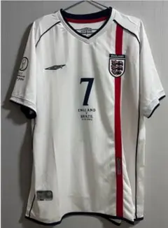 イングランド代表 2002 日韓W杯 ホーム BECKHAM #7 半袖 S - メルカリ