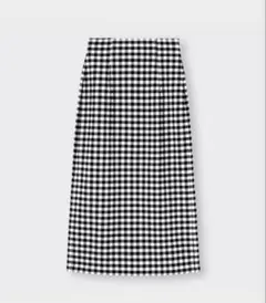 GU ジーユー　レースアップナローミディースカート(チェック）　M チェック柄