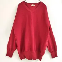 HusHusH 赤 Vネック 長袖ニットセーター M
