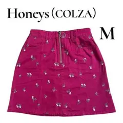 Honeys COLZA 花柄 刺繍 台形ミニスカート マゼンタ ピンク Mのサムネイル