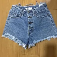MOUSSY デニムショートパンツ フリンジ加工のサムネイル