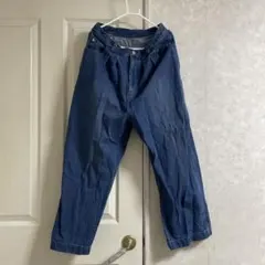 ダブルネーム デニムパンツ 青　フリーサイズのサムネイル