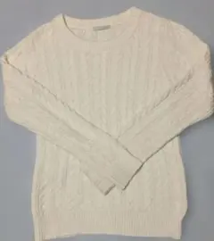 Opaque Clip ホワイト ケーブルニット 長袖セーター