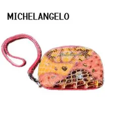 MICHELANGELO パッチワーク コインケース ポーチ ストラップ付