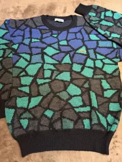 Vintage Chemise Lacoste 幾何学模様 ニットセーター