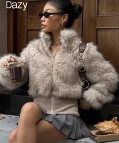 Dazy グレー ファーコート Mサイズ