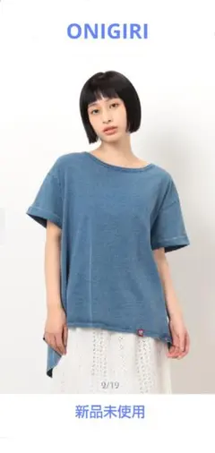 新品未使用 ONIGIRI バックタック Tシャツ サックス フリーサイズ 半袖のサムネイル