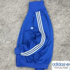 70s 80s adidas トラックジャケット ブルー トレフォイルロゴ L