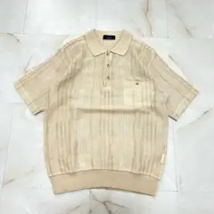 CROSS 麻混 サマーニット ポロシャツ メッシュ M メンズのサムネイル