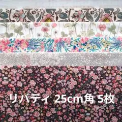 リバティ タナローン 25cm×25cm はぎれ5枚セット ピンク 花柄 P1