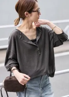 フレームワークリヨセルナカジロゾメWORKシャツグレー