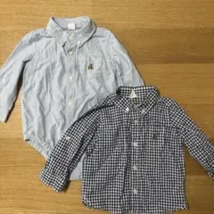 baby GAP長袖シャツ 2点セット ブラナンベアロゴ付　90cm