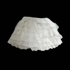 フェアリーグランジ　ホワイト フリル レース ミニスカート　shien