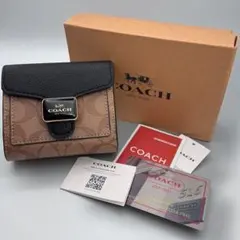 美品 COACH コーチ 二つ折り財布 PVC シグネチャー