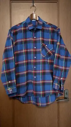 青赤黃緑のチェック柄シャツL ヴィンテージ