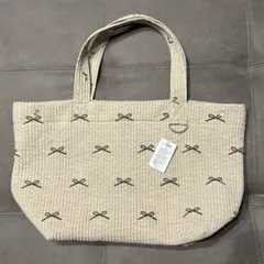 【新品】ヌビバッグ　アットライズ　刺繍リボン柄　Lサイズ