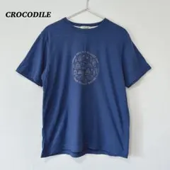 ▽CROCODILEクロコダイル　メンズ　Tシャツ　アウトドア　プリントネイビーのサムネイル