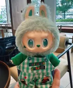 LABUBU 15〜17cm ぬいぐるみ服 グリーンチェック 即購入OK