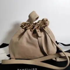DEMELLIER デメリエー 2way チェーンショルダーバッグ 巾着 レザー