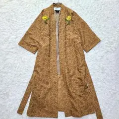 MUVEIL ガウン ロング ベルト 花柄 刺繍 総柄 コート Mのサムネイル