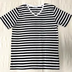 417 EDIFICE ボーダー Tシャツ 白 黒 Lサイズのサムネイル