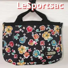 LeSportsac バッグインバッグ 花柄ポーチ 黒 美品！ レスポートサック