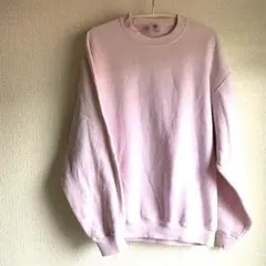 ピンク クルーネック トレーナー【 M】バックロゴ