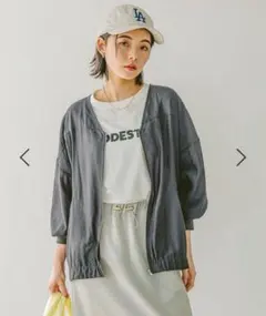 【未使用タグ無】BAYFLOW シアーブルゾン チャコール