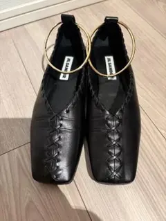 【超美品】 裏張り済 ジルサンダー バレリーナ 24 黒 JIL SANDER 超美品】 裏張り済 ジルサンダー バレリーナ 24 黒 JIL SANDER