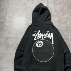STUSSY 8ボールロゴ ジップアップパーカー M ブラック Stussy 8 Ball Apocalypse Zip Black Hoodie