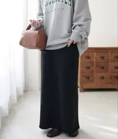 【Discoat】ナローニットスカート黒