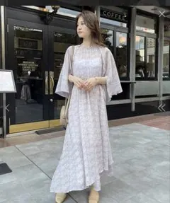スリットスリーブロングワンピース