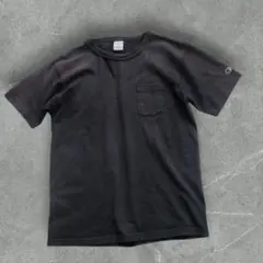 USA製 Champion ブラック ヘビーTシャツ フェード 半袖