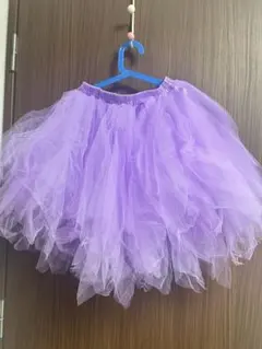 紫色 フリル付き チュールパニエ