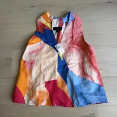 BANANA REPUBLIC ノースリーブ トップス マルチカラー S 裏地付