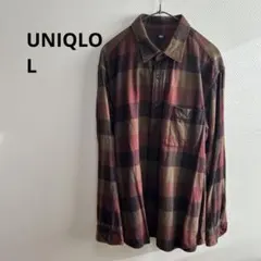 UNIQLO ユニクロ　チェックシャツ　L ネルシャツ　カジュアル　シャツ