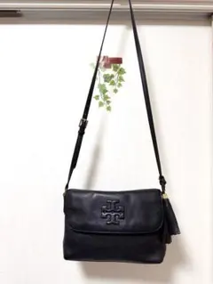 美品　Tory Burch 黒 レザー ショルダーバッグ