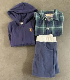 【美品】ミキハウス 男の子 お洋服 3点セット 80cm 90cm