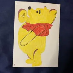 手描きのくまのプーさんイラスト A4サイズ