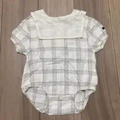 半袖ロンパース　70 tete a tete 襟付き　チェック