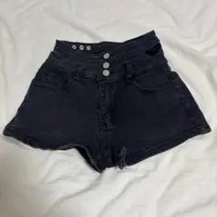 ハイウエスト ブラックショートパンツ　デニム　M