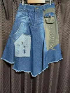 値下げしました！パッチワークデザインデニムスカート