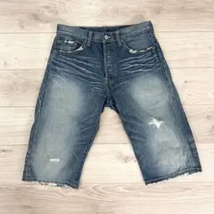 R13ライトブルー ダメージ加工 ショートパンツ - メルカリ
