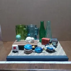 フィギュアセット ガラスコップと動物