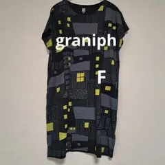graniph　幾何学模様　街の灯り　フレンチスリーブチュニック　サイズFのサムネイル