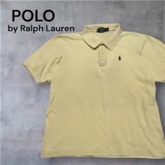 POLO 半袖ポロシャツ コットン100% イエロー 黄 ワンポイント XL